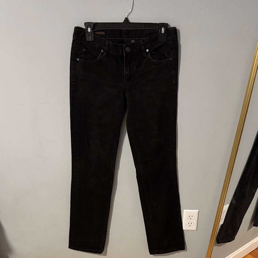 Club Monaco Ella Slim Straight Low Rise Black Straight Leg Jeans